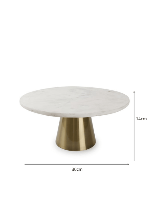 Plat à tarte sur pied Glint marbre - Ena Home