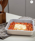 Plat de Cuisson Carré Beige | Revêtement Céramique - Ena Home