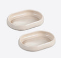 Plat ovale - BONDY BEIGE - LOT DE 2 pièces - 14 cm - Ena Home