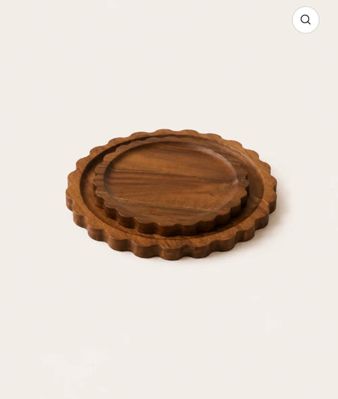 Plat rond en bois d'Acacia - Ena Home