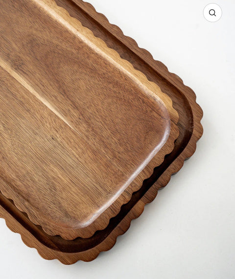 Plateau Sculpté bois d’Acacia - Ena Home