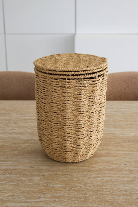 Poubelle de Salle de Bain -BOHO- avec Couvercle Amovible - Ena Home