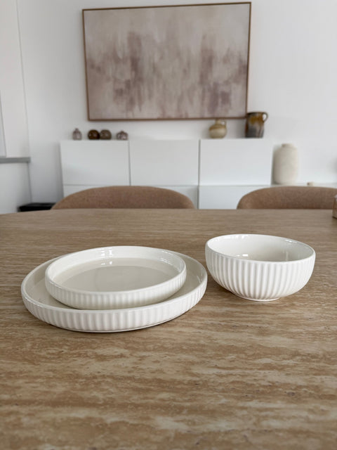 Service à dîner CANET WHITE – 18 pcs - Ena Home