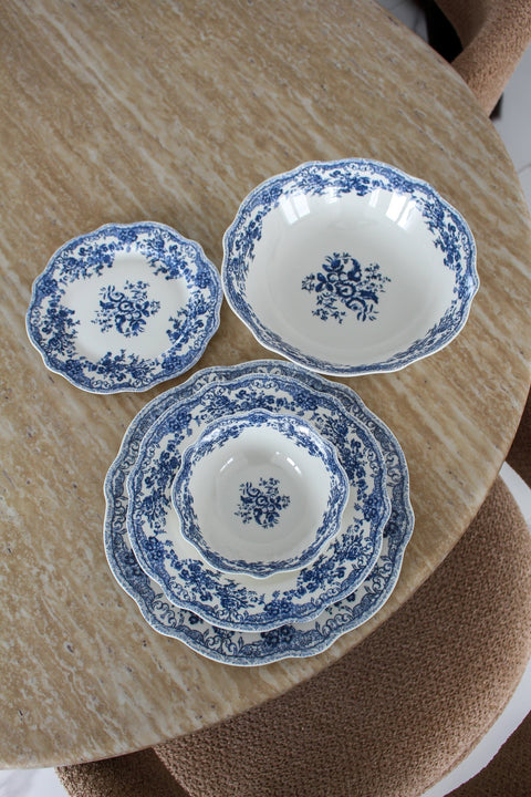 Service à dîner Vintage bleu - 26 pcs - Ena Home
