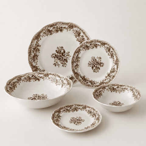 Service à dîner VINTAGE Marron - 26 pcs - Ena Home