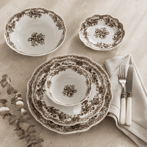 Service à dîner VINTAGE Marron - 26 pcs - Ena Home