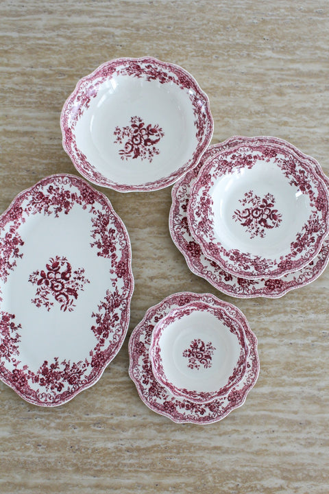 Service à dîner VINTAGE rouge - 26 pcs - Ena Home