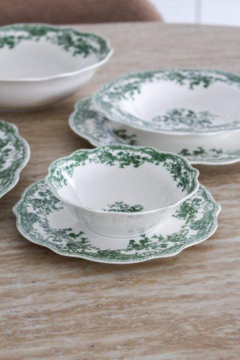 Service à dîner Vintage vert - 26 pcs - Ena Home