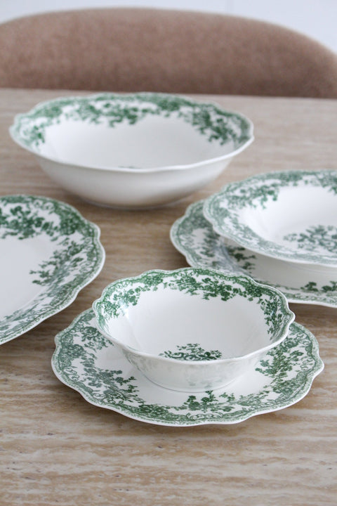 Service à dîner Vintage vert - 26 pcs - Ena Home