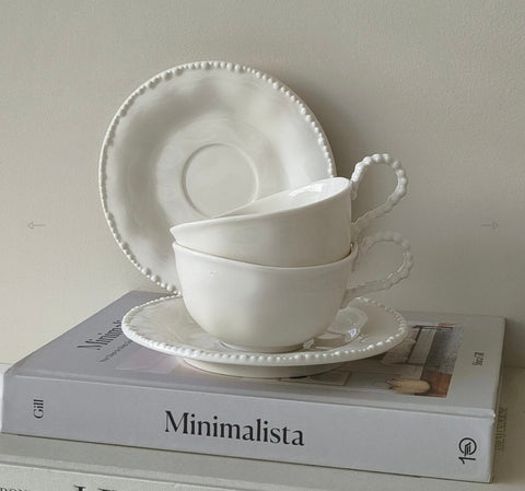 Tasse à café PEARL blanc - set 6 - Ena Home