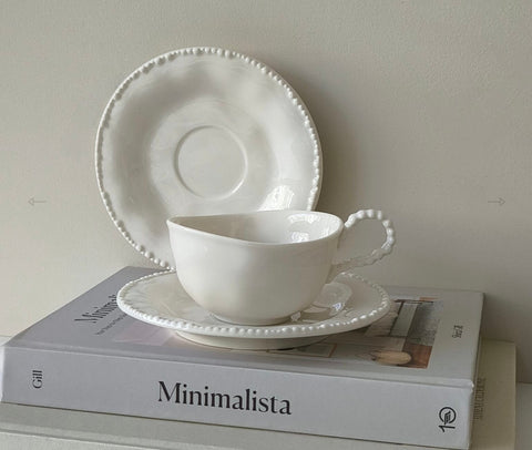 Tasse à café PEARL blanc - set 6 - Ena Home