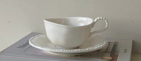 Tasse à café PEARL blanc - set 6 - Ena Home