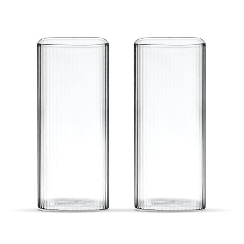 Verre carré Riffle 2 pcs – 370 ml - Ena Home
