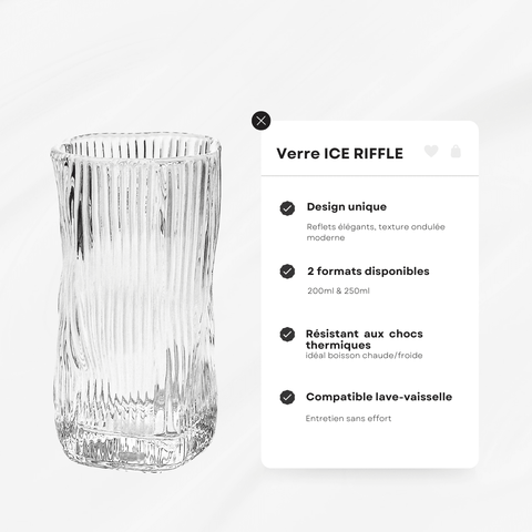 Verre Ice Cube Riffle 200 ou 250ml -lot de 6 - Ena Home