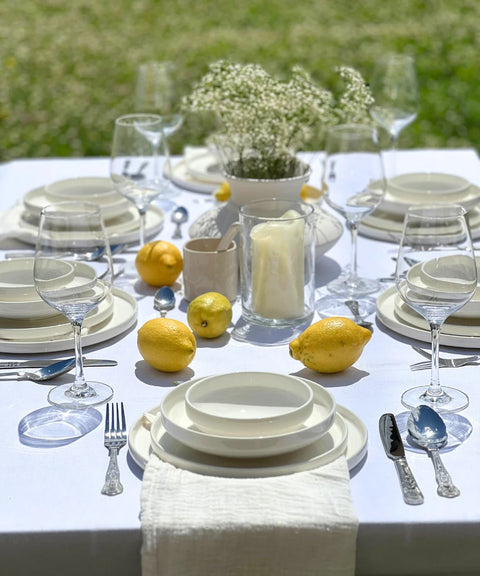 PURE All White 24-teiliges Porzellan-Geschirrset